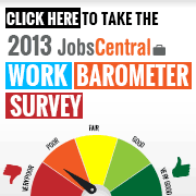Take the 2012 JobsCentral Survey and win $100 cash! Click here to begin Survey